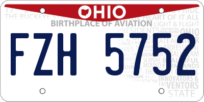 OH license plate FZH5752