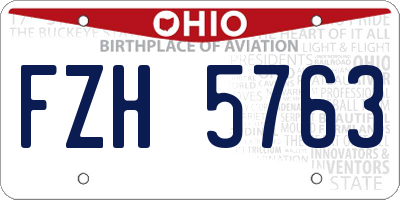 OH license plate FZH5763