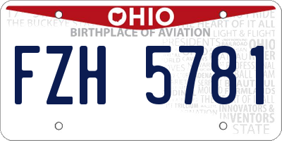 OH license plate FZH5781