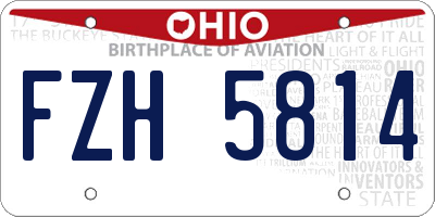 OH license plate FZH5814