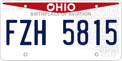 OH license plate FZH5815