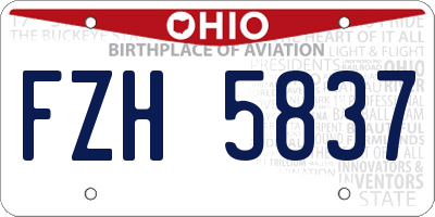 OH license plate FZH5837