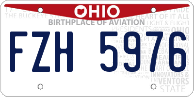 OH license plate FZH5976