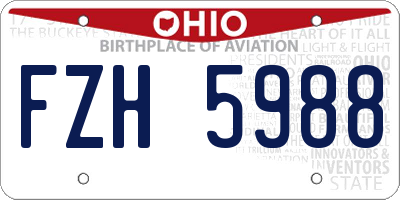OH license plate FZH5988