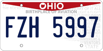 OH license plate FZH5997