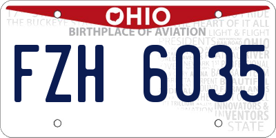 OH license plate FZH6035