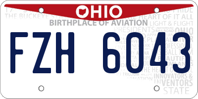 OH license plate FZH6043