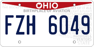 OH license plate FZH6049