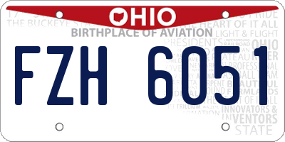 OH license plate FZH6051
