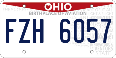 OH license plate FZH6057