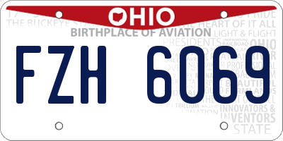 OH license plate FZH6069