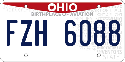 OH license plate FZH6088