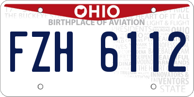 OH license plate FZH6112