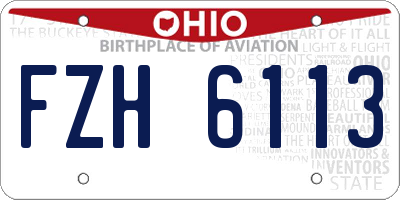 OH license plate FZH6113