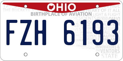 OH license plate FZH6193