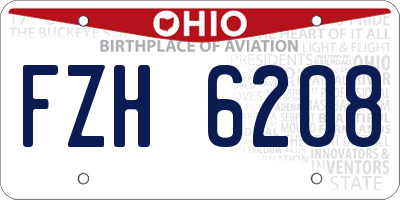 OH license plate FZH6208