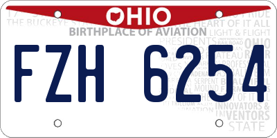OH license plate FZH6254