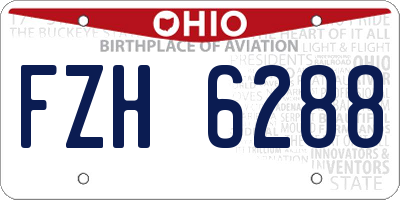 OH license plate FZH6288