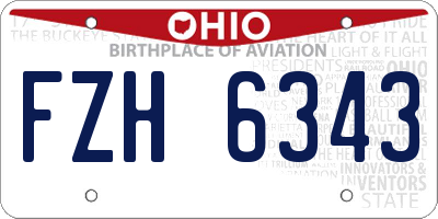 OH license plate FZH6343