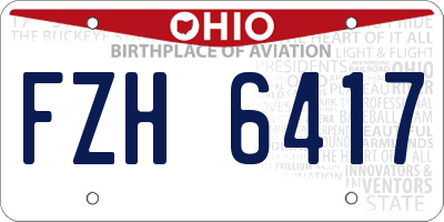 OH license plate FZH6417
