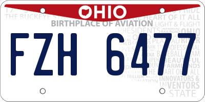 OH license plate FZH6477