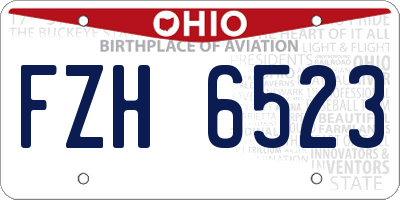 OH license plate FZH6523