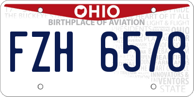 OH license plate FZH6578