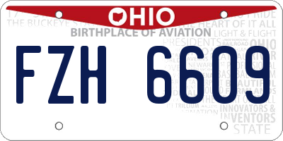 OH license plate FZH6609