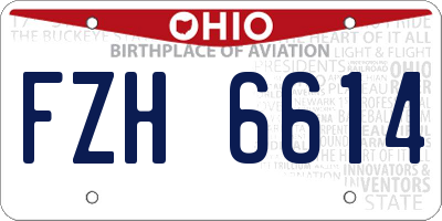 OH license plate FZH6614