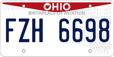 OH license plate FZH6698