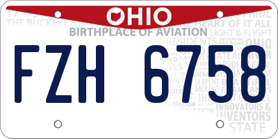 OH license plate FZH6758