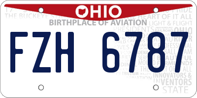 OH license plate FZH6787