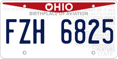 OH license plate FZH6825