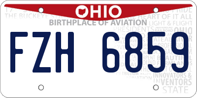 OH license plate FZH6859