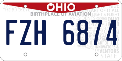 OH license plate FZH6874