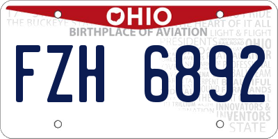 OH license plate FZH6892
