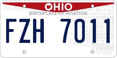 OH license plate FZH7011