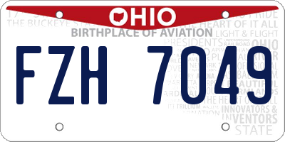 OH license plate FZH7049