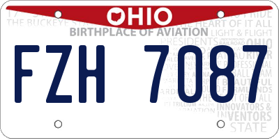 OH license plate FZH7087