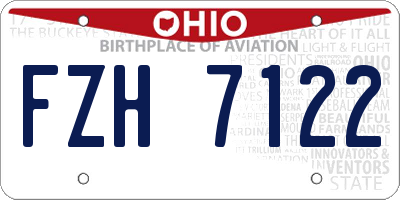 OH license plate FZH7122