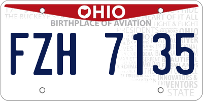 OH license plate FZH7135