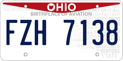 OH license plate FZH7138