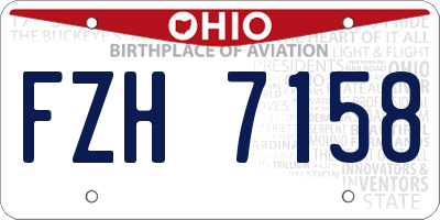 OH license plate FZH7158