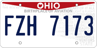 OH license plate FZH7173