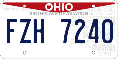 OH license plate FZH7240