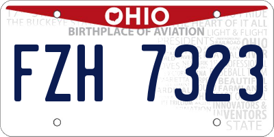OH license plate FZH7323