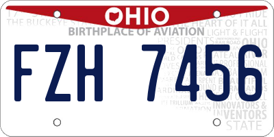 OH license plate FZH7456