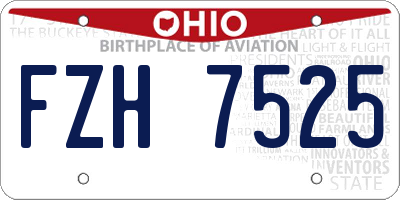 OH license plate FZH7525