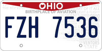 OH license plate FZH7536