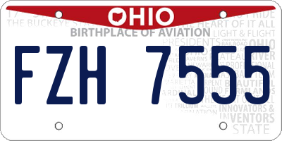 OH license plate FZH7555